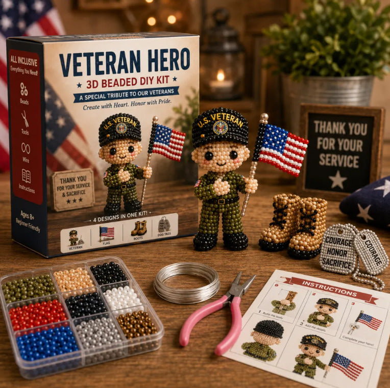 🔥LAST DAY 49% OFF-America 250 Beaded Bouquet DIY Kit – Limited Edition Patriotic Craft Collection