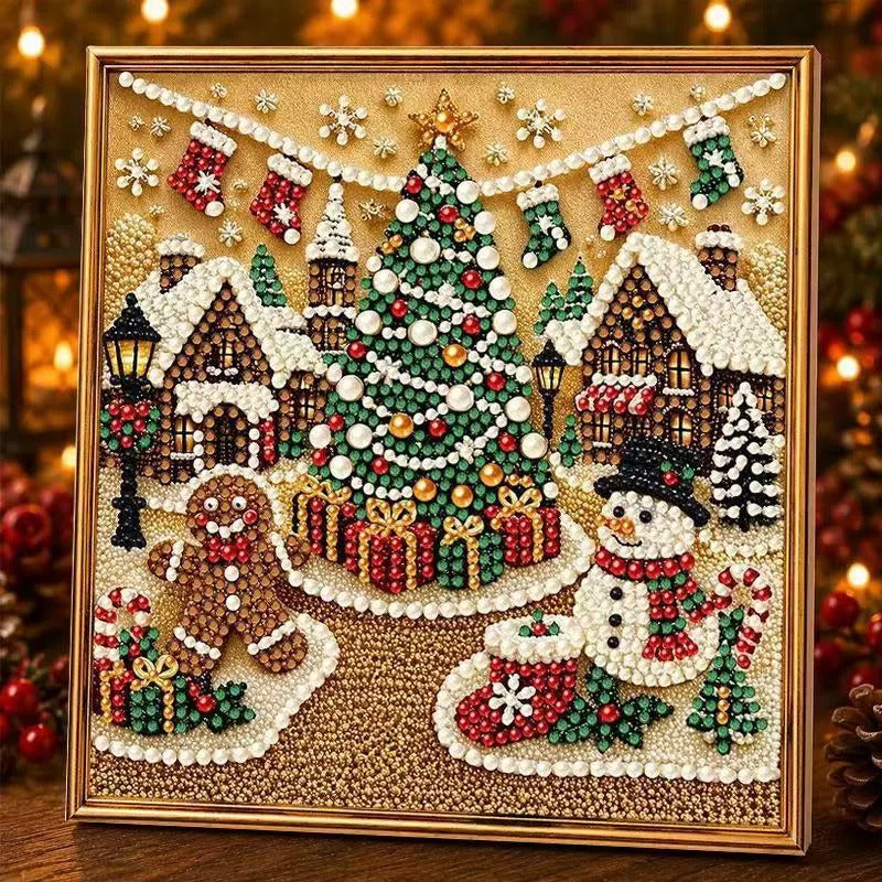 DIY Christmas Pearl & Diamond Art Kit (Frame Included)