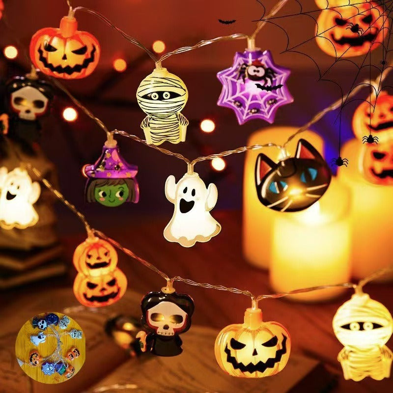 Halloween LED String Lights: Pumpkin and Skull Decorative Lights