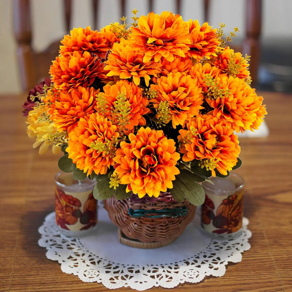 Artificial Autumn Thanksgiving 9-Stem Chrysanthemum Decoration