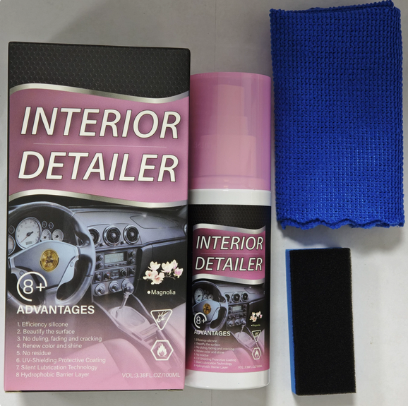 Car Interior Restorer Cleaner, Multi-Purpose Polishing & Maintenance Spray, Leather & Plastic Stain Remover & Gloss Protectant