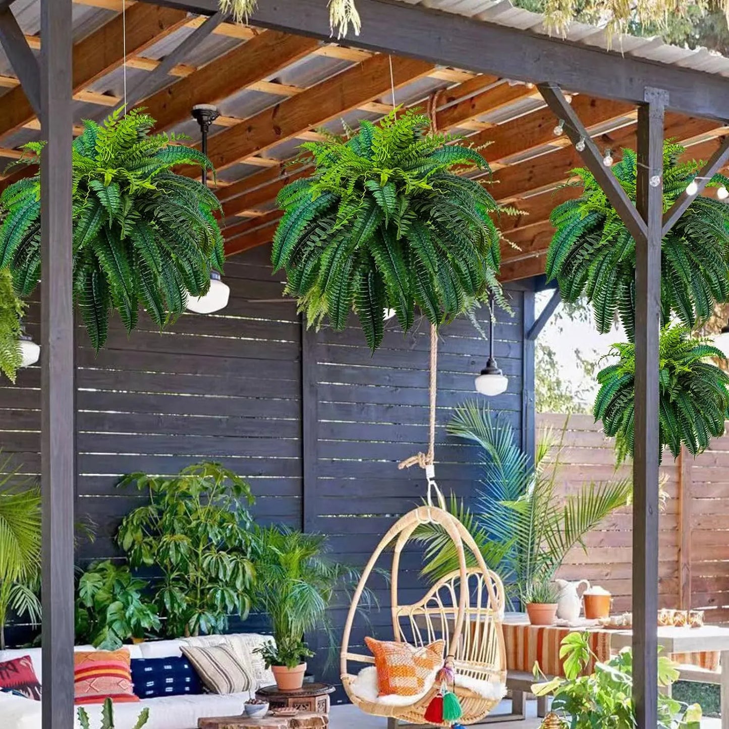 🔥 🌱 UV-Resistant Lifelike Artificial Boston Fern🌱