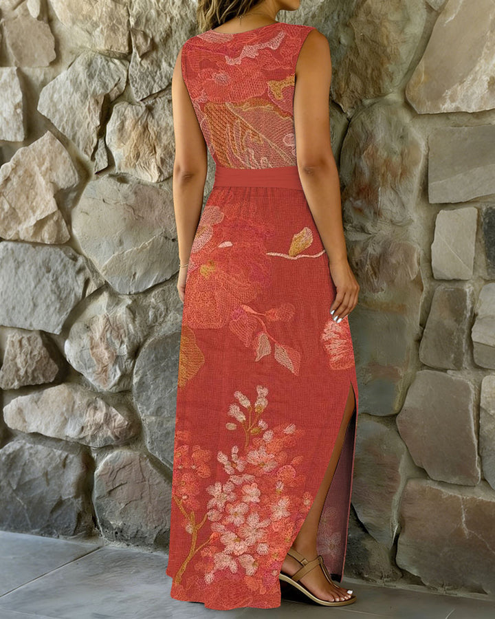 Vintage Long Dress With Belt