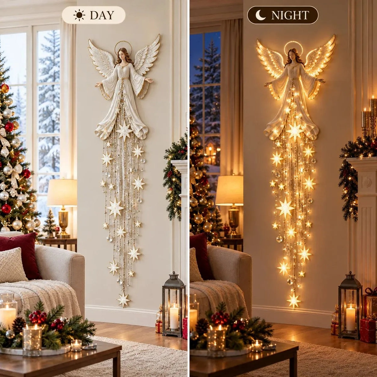 "Angel's Blessing" Starfall Wall Sconce – Christmas Wall Decoration