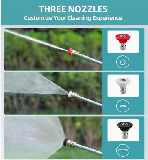 High-Pressure Washer Wand with 3 Spray Tips, All-in-One Cleaning Tool