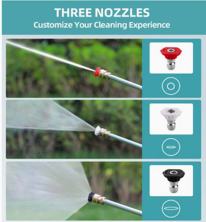 High-Pressure Washer Wand with 3 Spray Tips, All-in-One Cleaning Tool