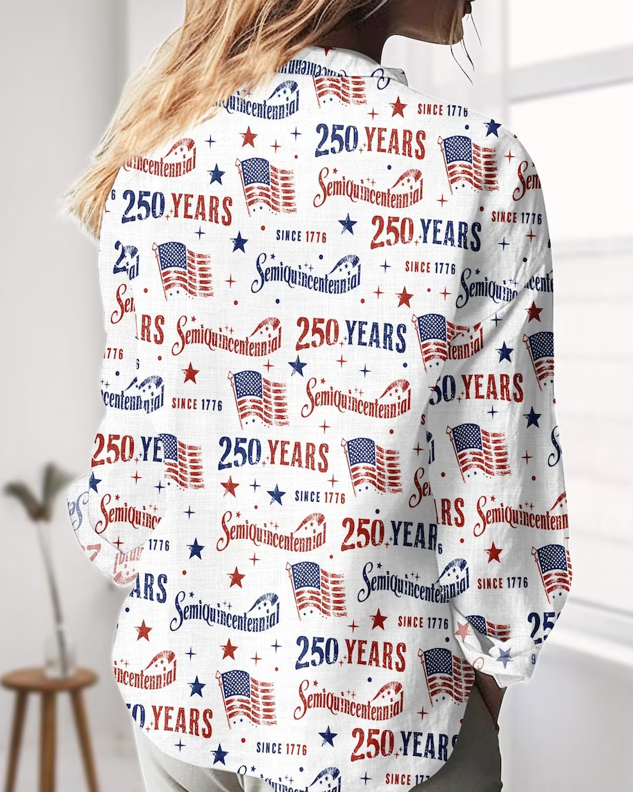 USA 250th Anniversary long sleeve Blouse Shirt