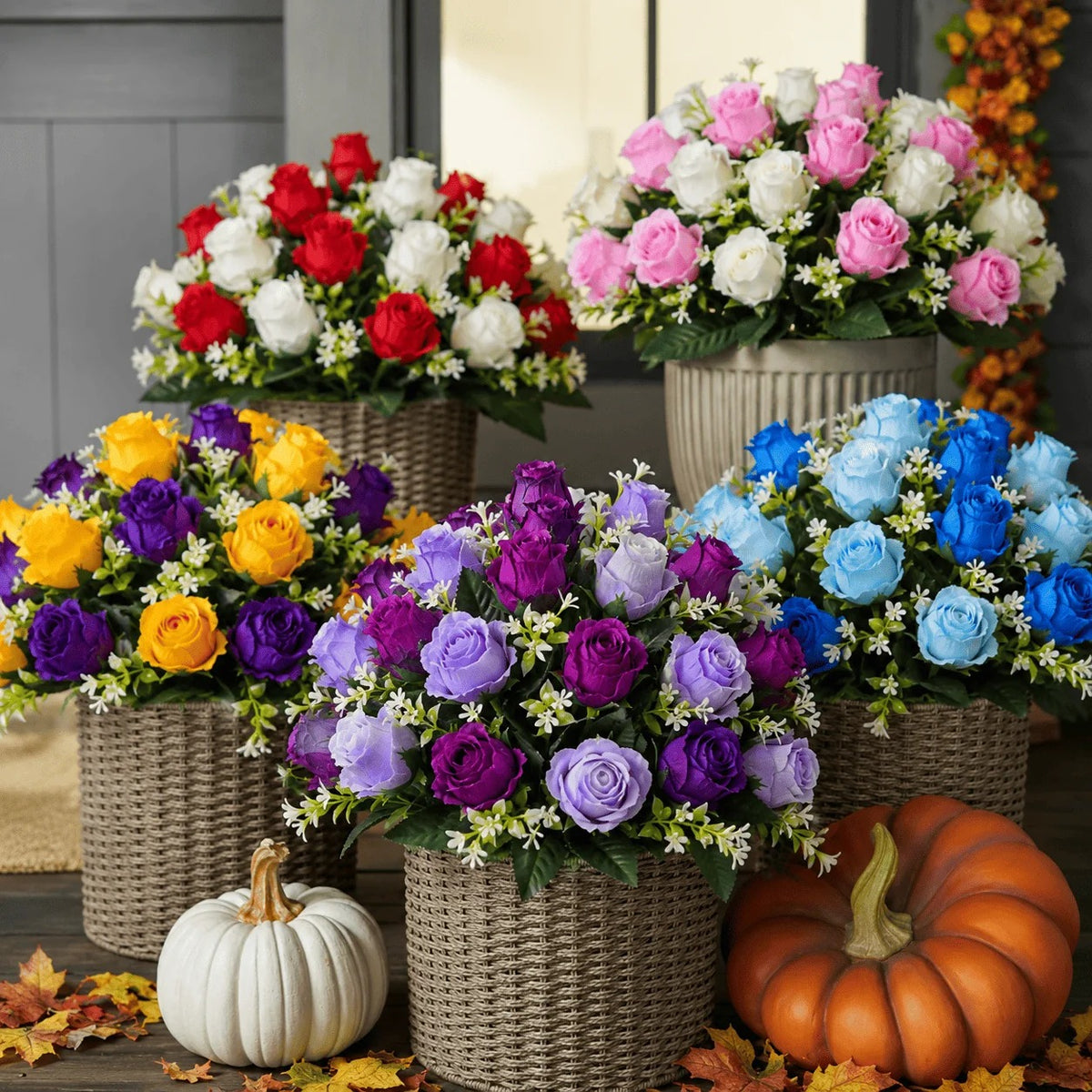 Artificial rose bouquet – two-color combination