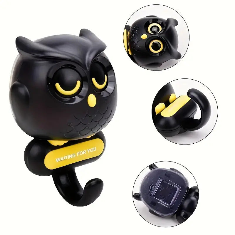 Adorable Owl Wall Hook with Moving Eyes – Punch-Free Adhesive Hanger for Home Organization & Fun Decor