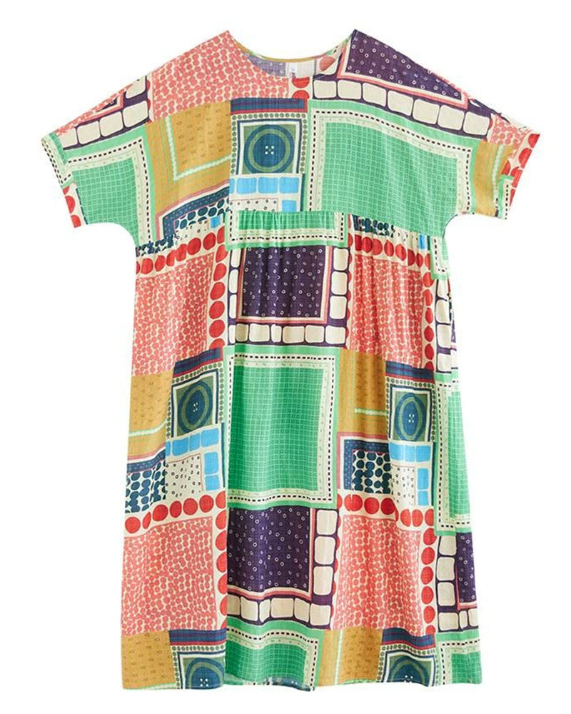 Contrast Geometric Block Loose Dress