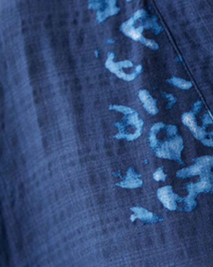 Tibetan Ethnic Geometric V-neck Cotton-linen Dress