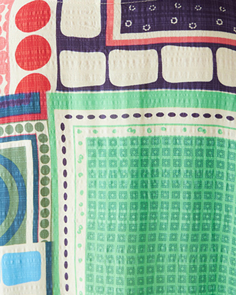 Contrast Geometric Block Loose Dress