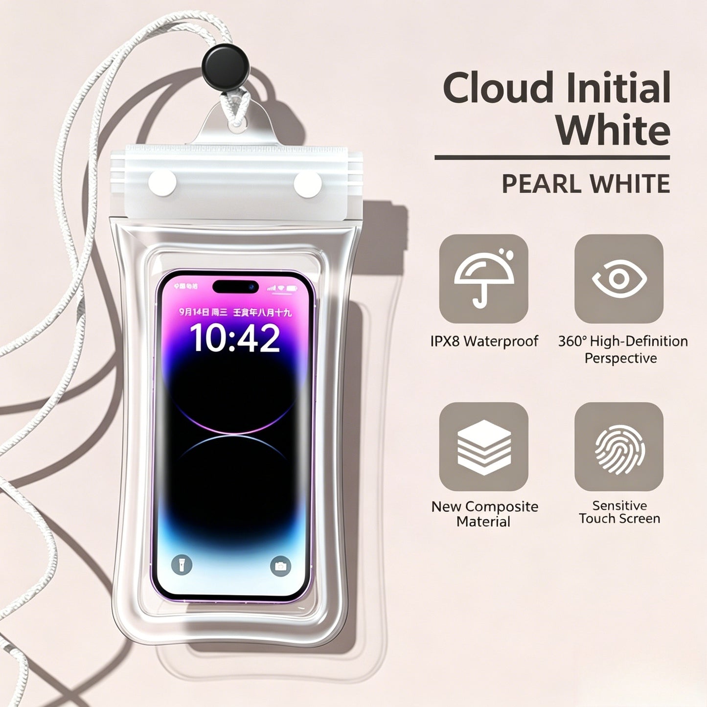 Airbag Waterproof Phone Case, Touch Compatible For Swimming Rafting