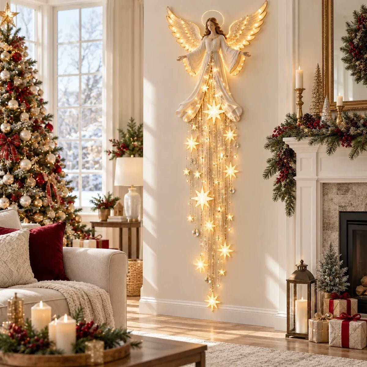 "Angel's Blessing" Starfall Wall Sconce – Christmas Wall Decoration