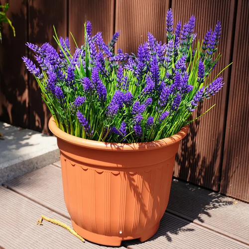 Outdoor Artificial 10-Stem Spring Grass and Lavender Bouquet