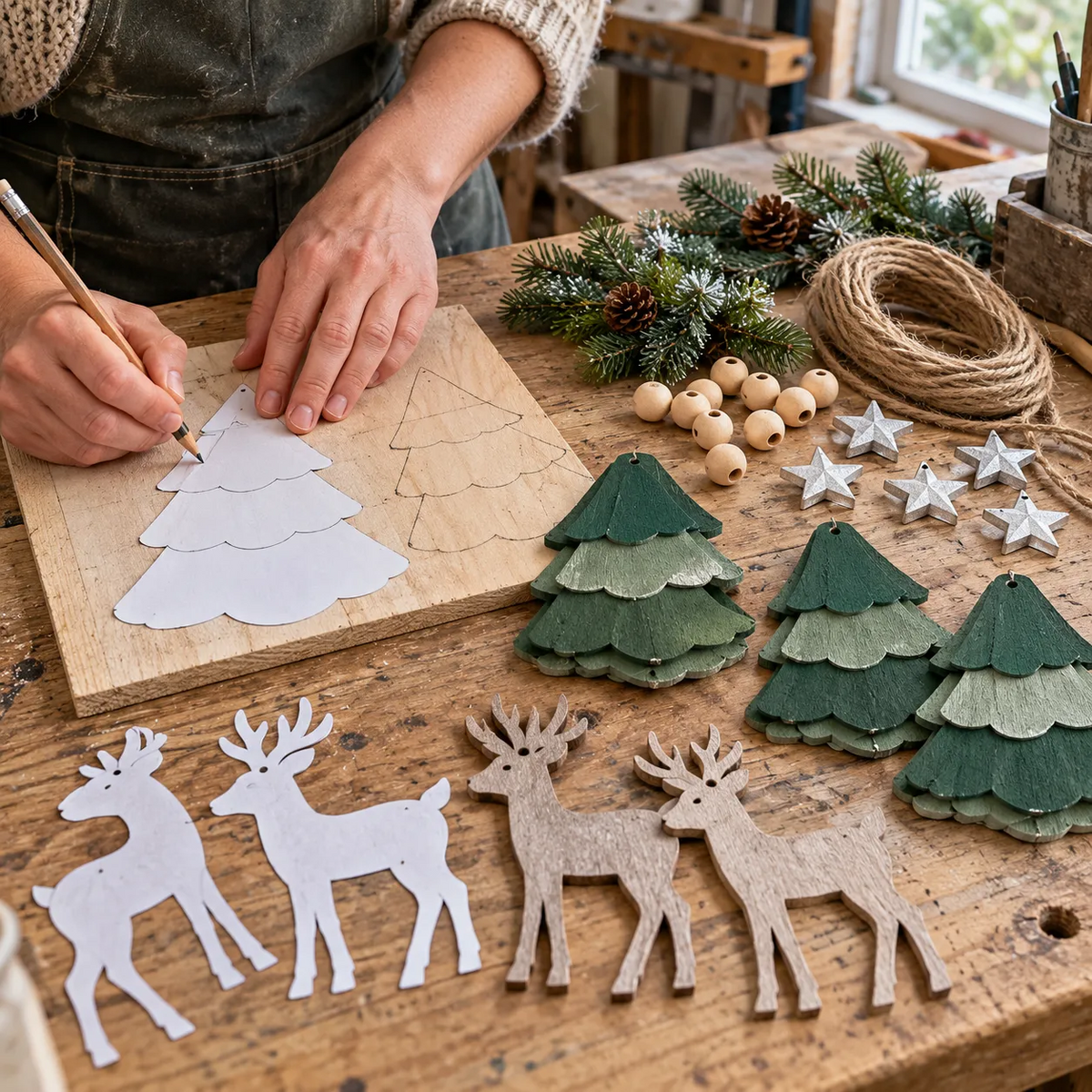 🎄Lighted Woodland Christmas Garland