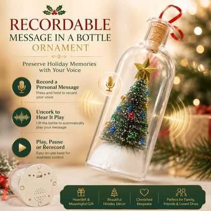 Christmas Tree Message-in-a-Bottle Voice-Recording Gift