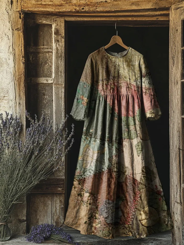 Vintage Pocket-Print Pocket Dress