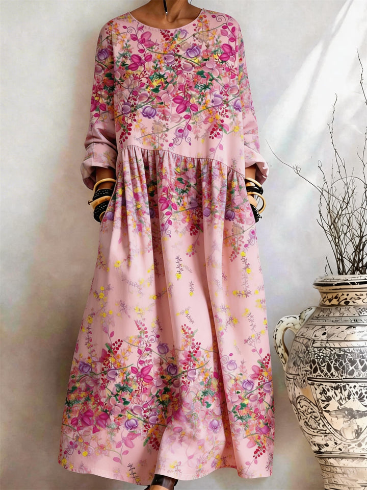 Foundation Wisteria Flower Grape Pocket Dress