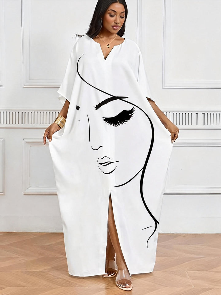 Minimalist Side Face V-Neck Casual Elegant Dress