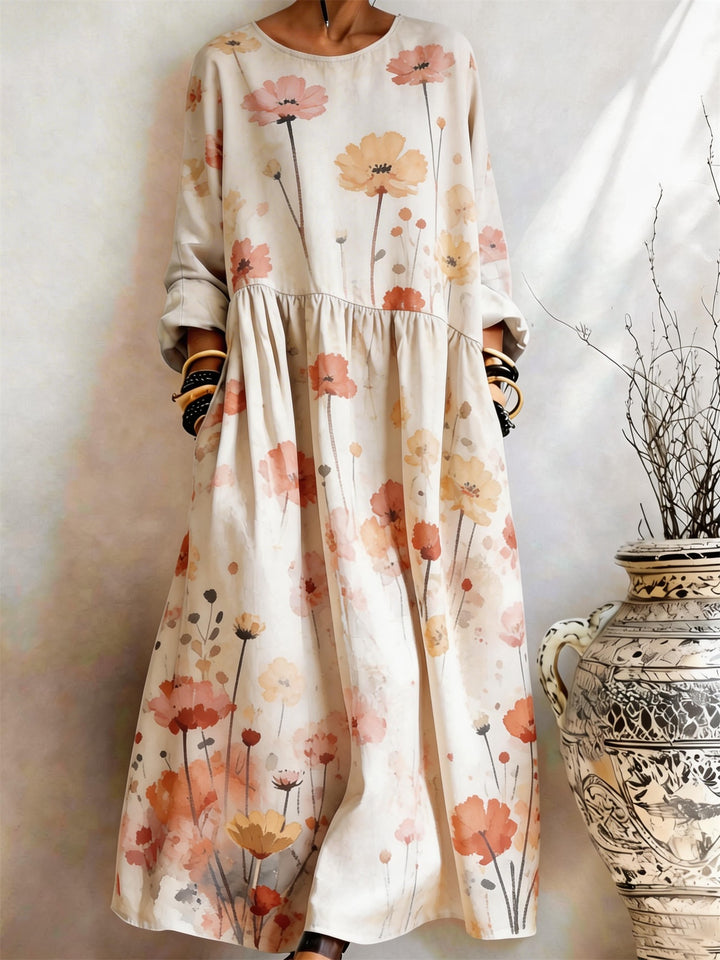 Vintage Poppy Printed Pocket Dress