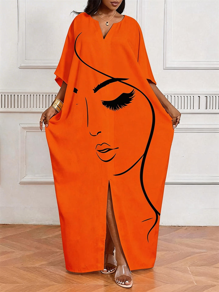 Minimalist Side Face V-Neck Casual Elegant Dress