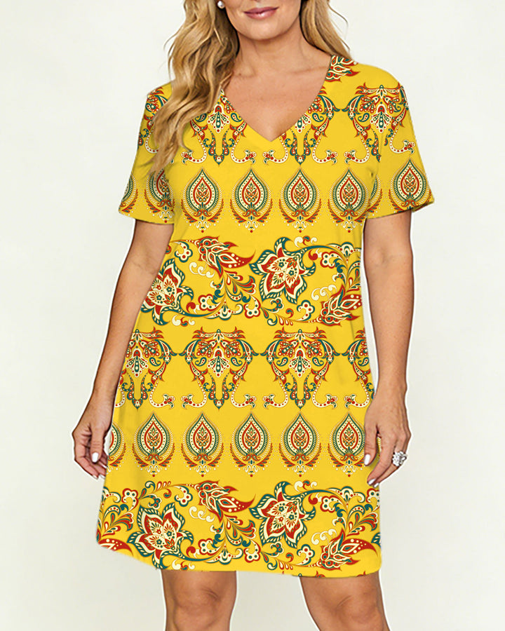 Party Party Formal Occasion Elegant Print V-Neck Dress