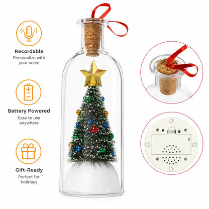 Christmas Tree Message-in-a-Bottle Voice-Recording Gift