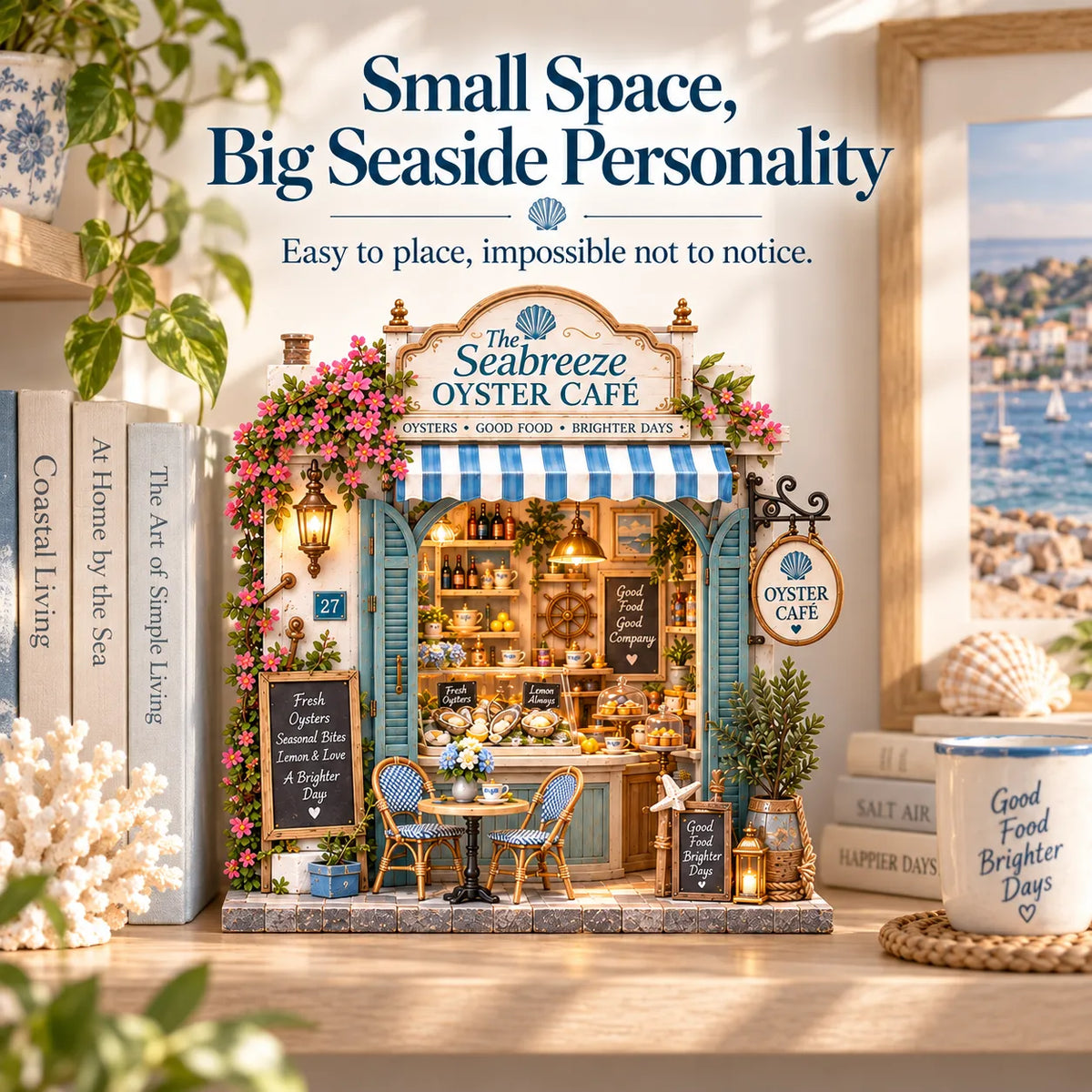 🌊🦪 The Seabreeze Oyster Café™-DIY 3D Miniature Coastal Café Kit