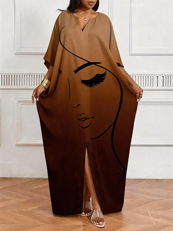 Minimalist Side Face V-Neck Casual Elegant Dress