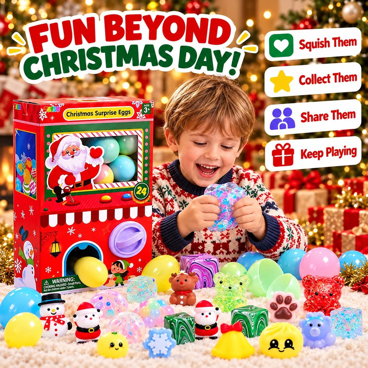 🎄 Christmas Squishy Gachapon Advent Calendar 2026 – 24 Surprise Capsules