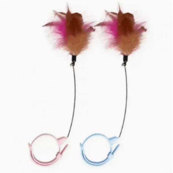 Head-Mounted Cat Feather Wand, Interactive Self-Play Teaser Toy for Indoor Cats