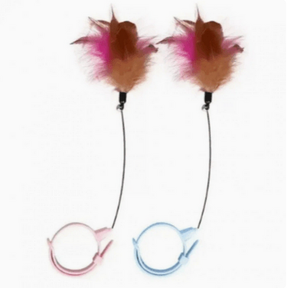 Head-Mounted Cat Feather Wand, Interactive Self-Play Teaser Toy for Indoor Cats