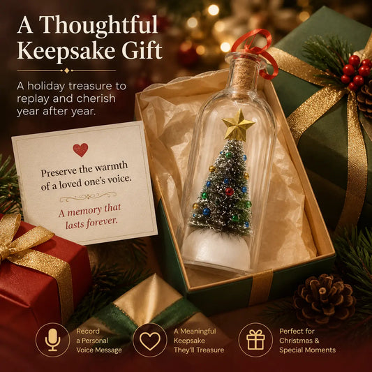 Christmas Tree Message-in-a-Bottle Voice-Recording Gift