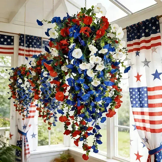 🔥250th US Independence Day🔥 - Eucalyptus Flower Artificial Fake Violet Flower Ground Stake