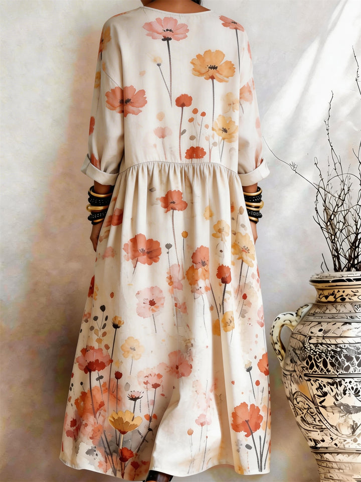Vintage Poppy Printed Pocket Dress