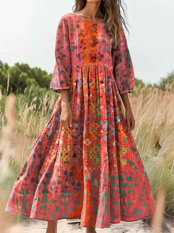 Contrast Graffiti-Print Pocket Dress