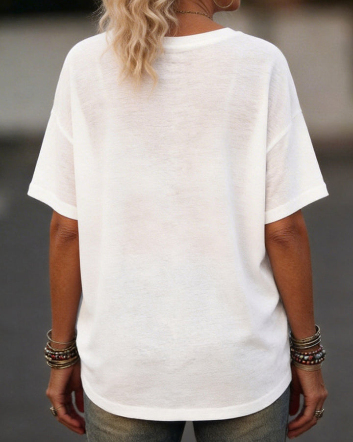 "Don't Worry Be Hippie" Peace Symbol Print Tee