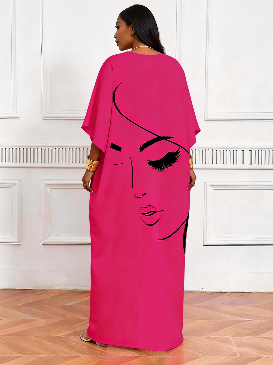 Minimalist Side Face V-Neck Casual Elegant Dress