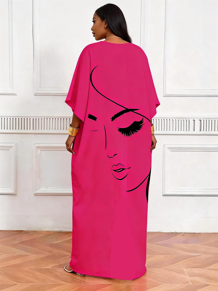 Minimalist Side Face V-Neck Casual Elegant Dress