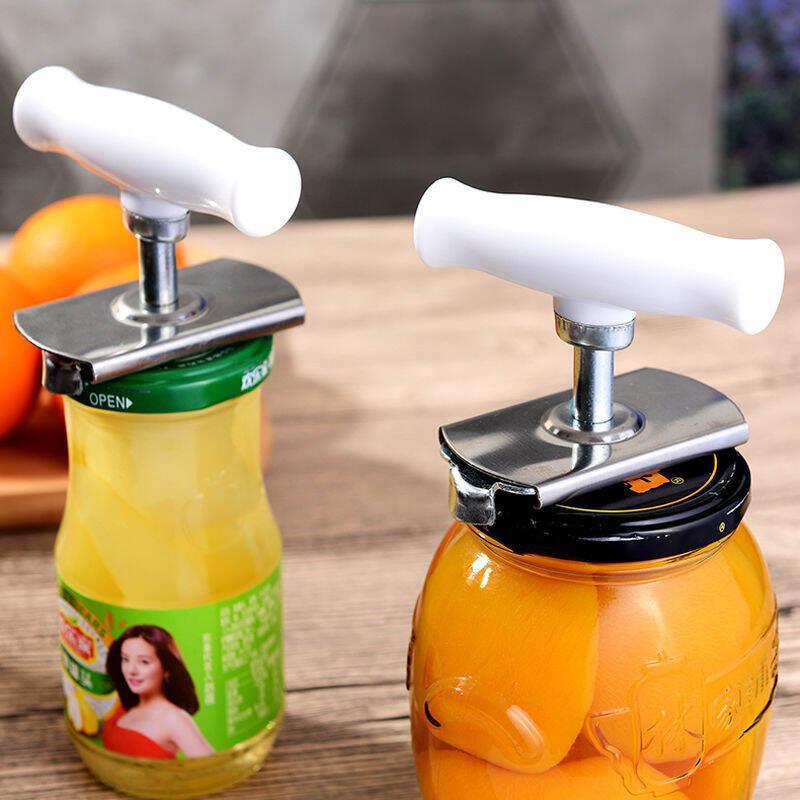 Stainless Steel Labor-Saving Jar Opener, Universal Bottle Lid Remover for Glass Cans, Jars & Bottles