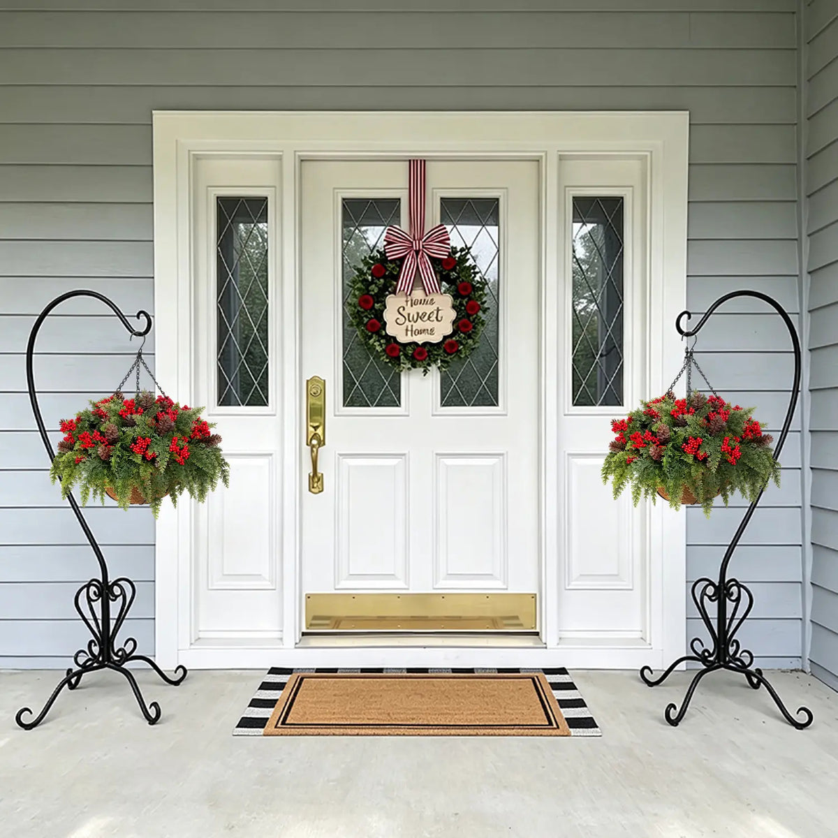 Artificial Christmas Greenery Arrangement: Cedar and Red Berries