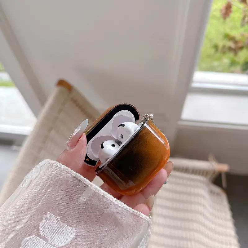 Luminous Quicksand Suitable For AirPods Shell 4 3 2 1 Pro 3 Pro 2/1 Suitable For Apple Earphone Cover Shock Absorption Enhanced Protection Cute Flash Luminous Dark Liquid Flash Funny Hard Clear Luminous Sand Earphone Case Detachable Keychain