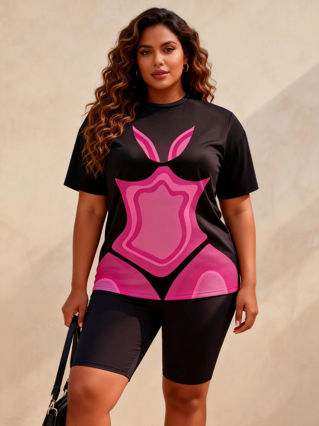 Powder Layered Bikini Print Casual Shorts Set