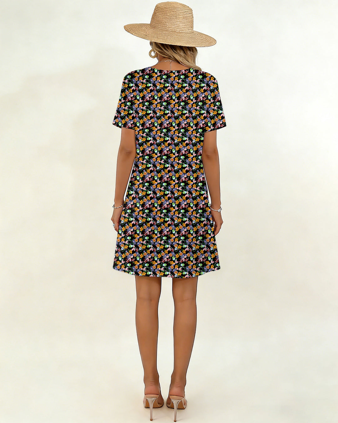 Floral Print V-Neck Dress