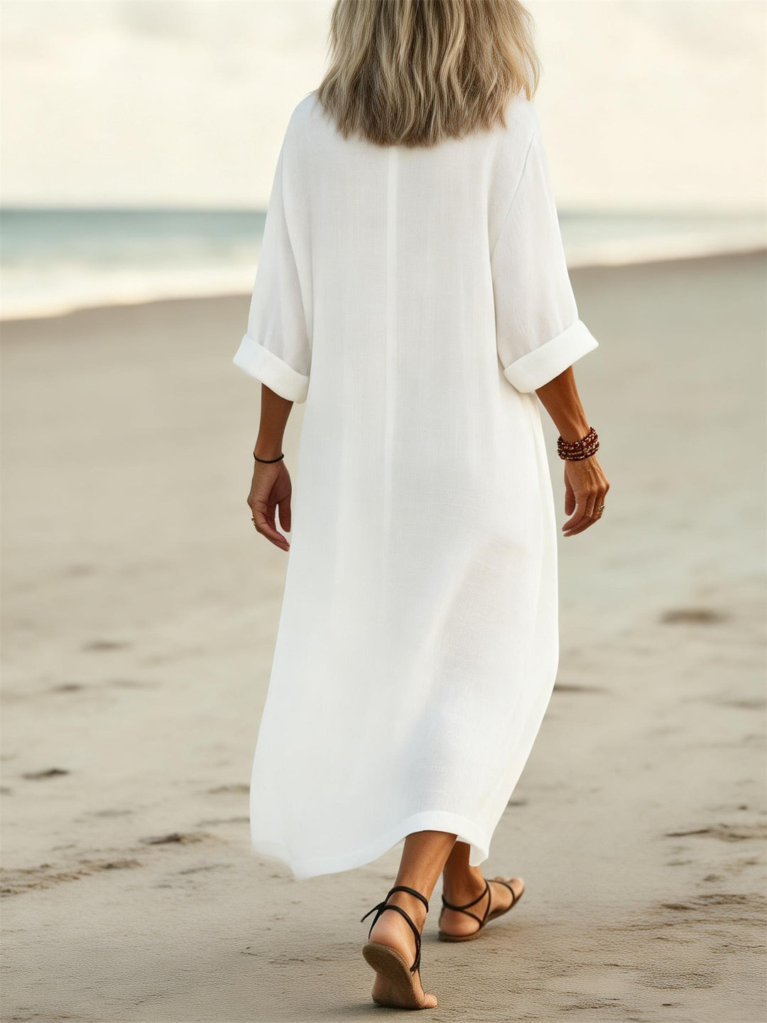 Gradient HIPPIE SOUL Printed V-Neck Holiday Dress