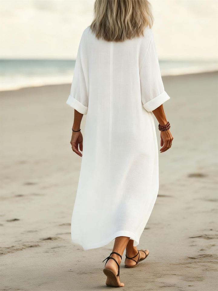 Gradient HIPPIE SOUL Printed V-Neck Holiday Dress