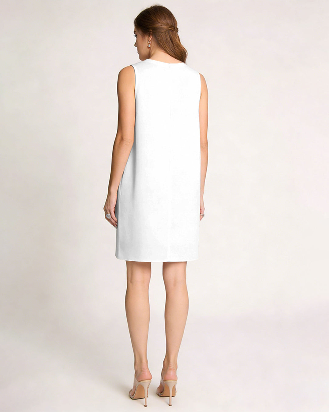 Printed Sleeveless Dress With Positioning Neck