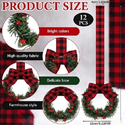 Christmas wreath with berry and bow accents