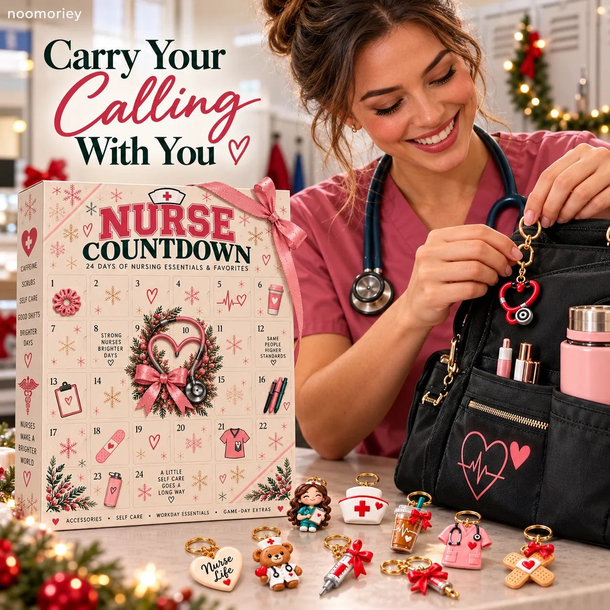 ❤️ CareHero™ 24-Day Advent Calendar – Heartfelt Holiday Countdown Gift for Nurses